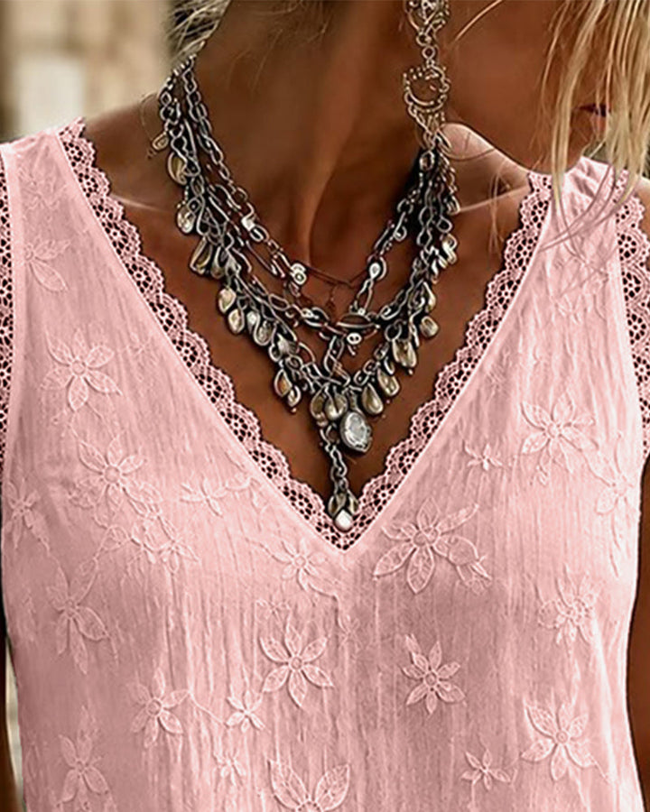 Ava – V-Neck Lace-Up Tank Top