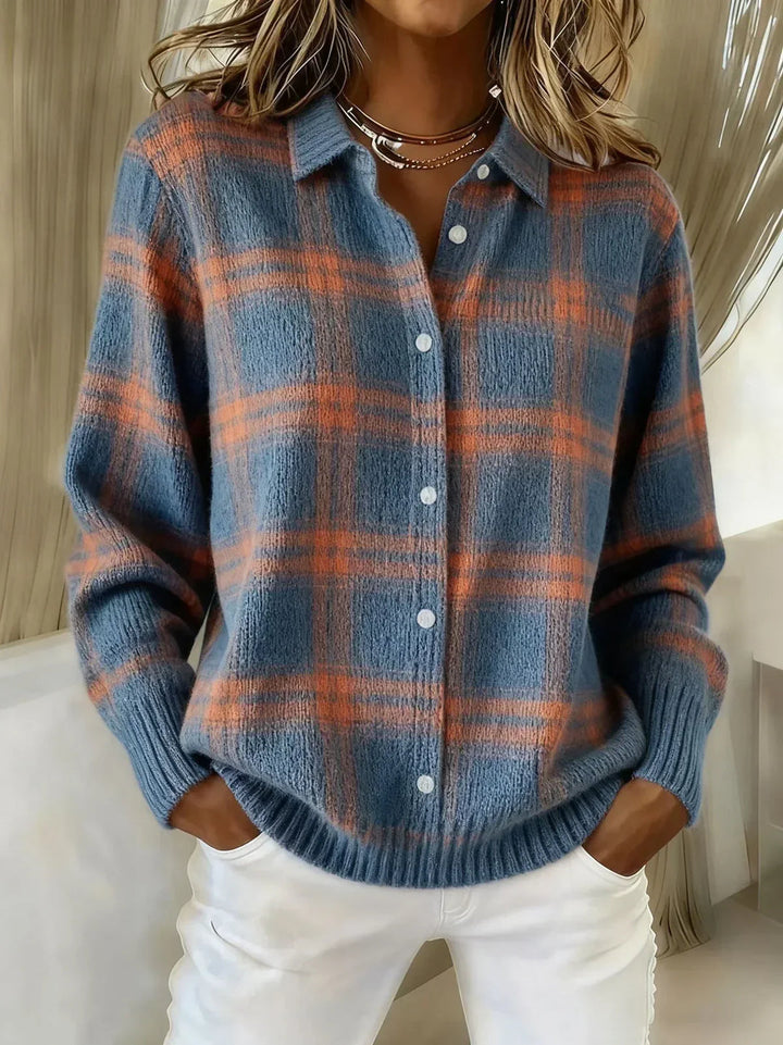 Anna Plaid Knit Cardigan