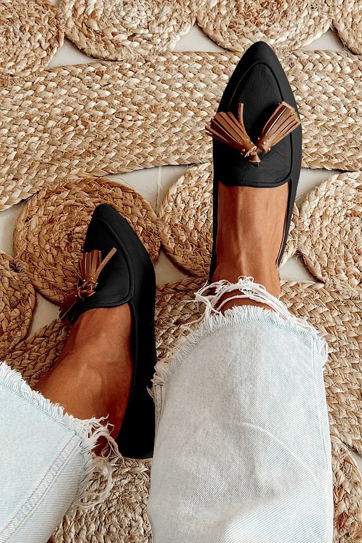 Liv Pointed Loafers with Tassels
