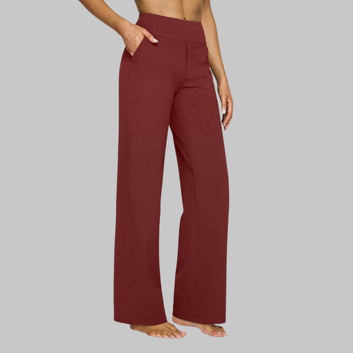 Klara Stretch Pants - Burgundy