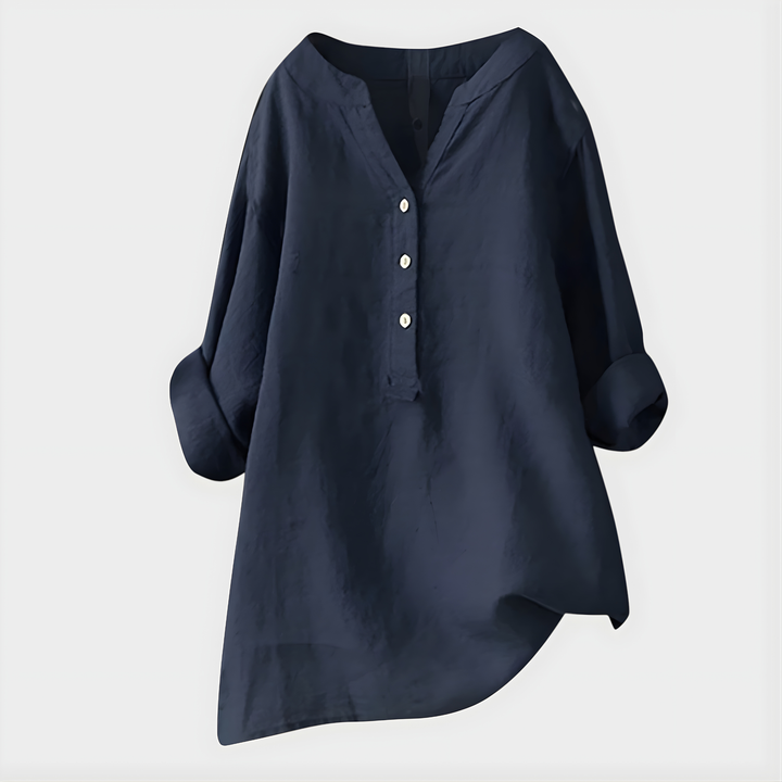 Elara – Elegant V-Neck Blouse