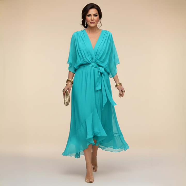 Monica – V-Neck Flowing Dress