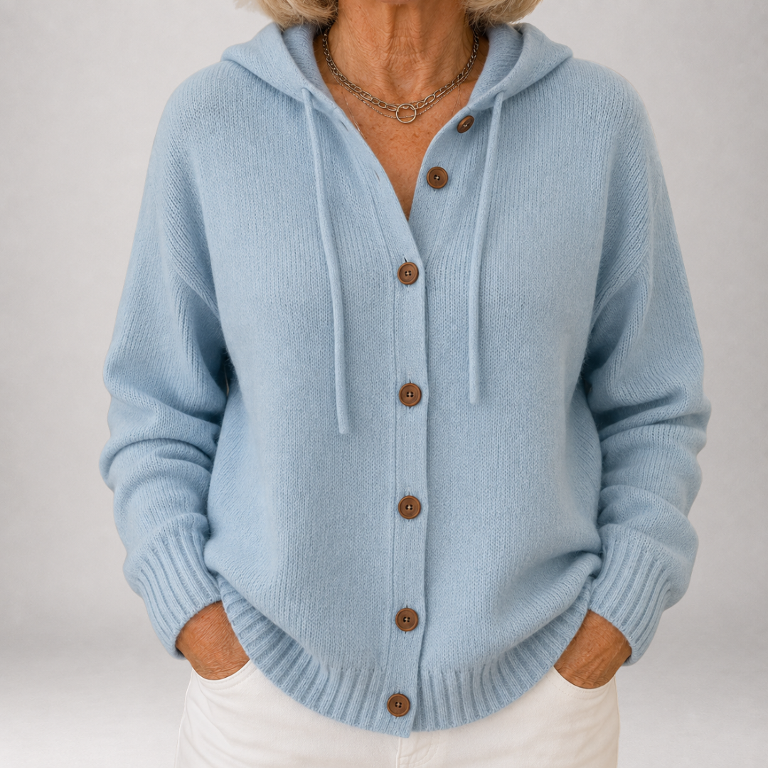 Sorrel Hooded Drawstring Knit Cardigan