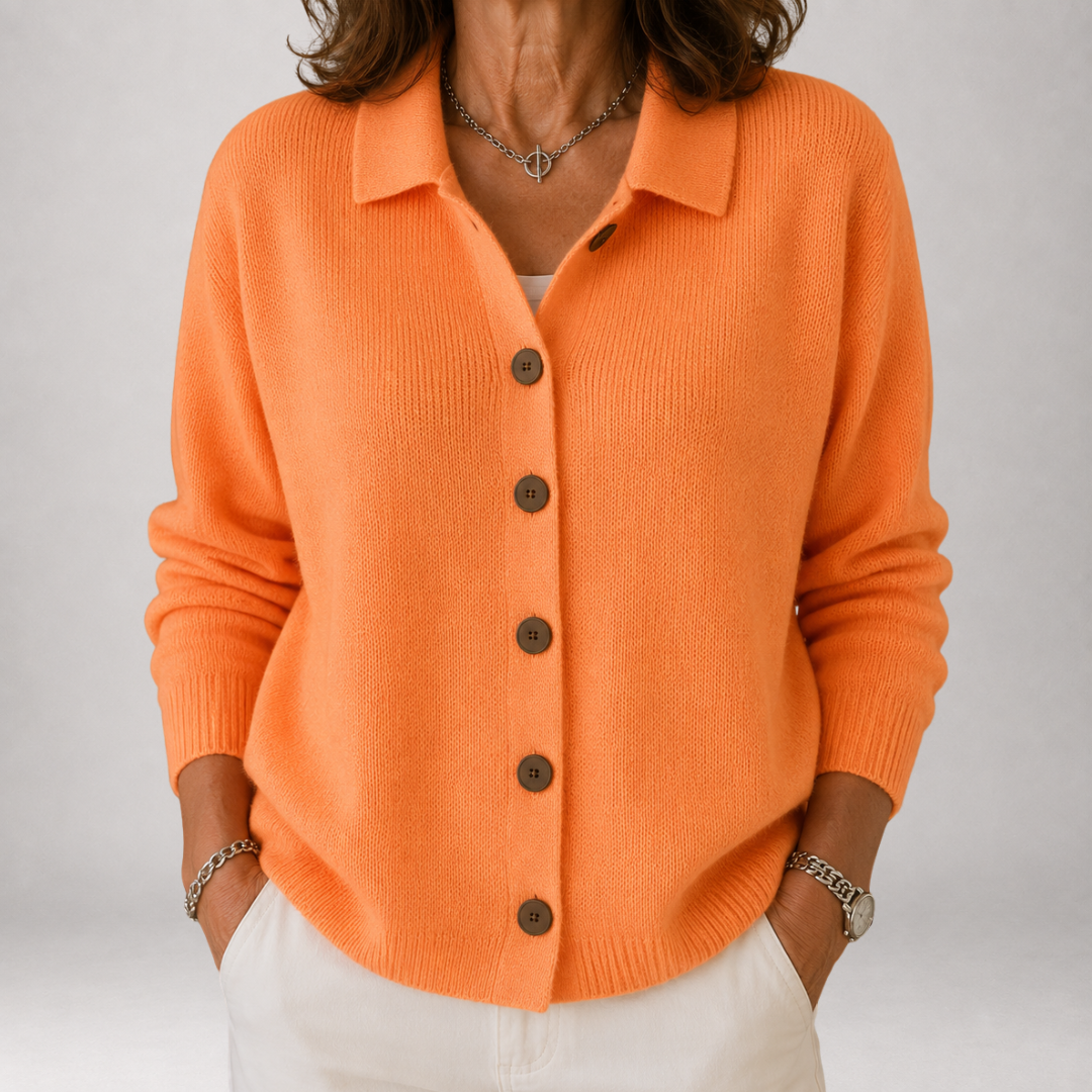 Yvaine Polo Collar Button Cardigan