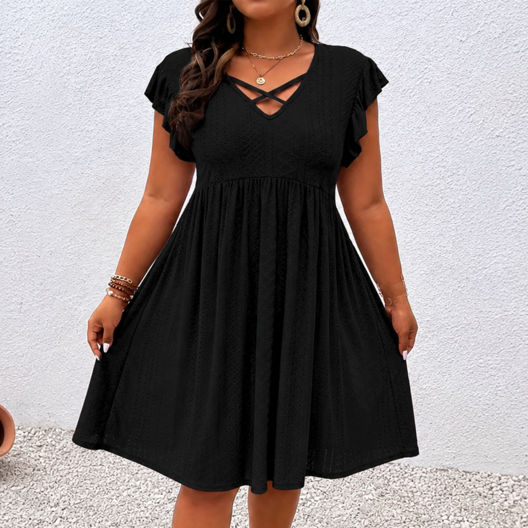 Phoebe – V-Neck Ruffle Dress