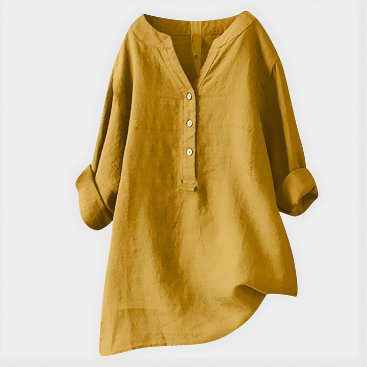 Elara – Elegant V-Neck Blouse