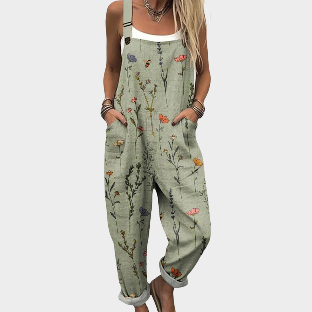 Beth Comfortable Printed Overalls