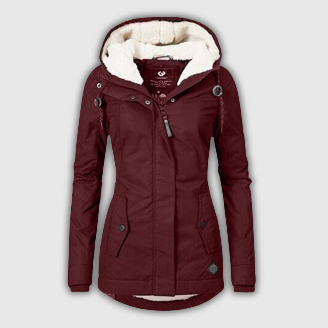 Ethel | Fleece-Lined Hooded Coat