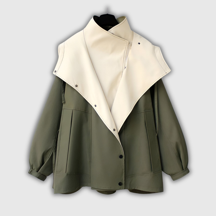 Winifred | Two-Tone Shawl-Collar Windbreaker