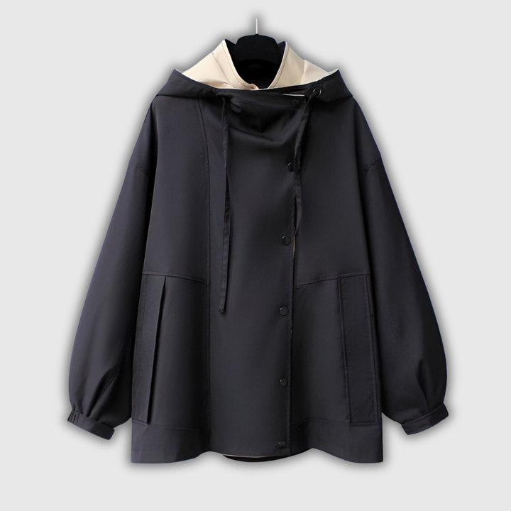Winifred | Two-Tone Shawl-Collar Windbreaker