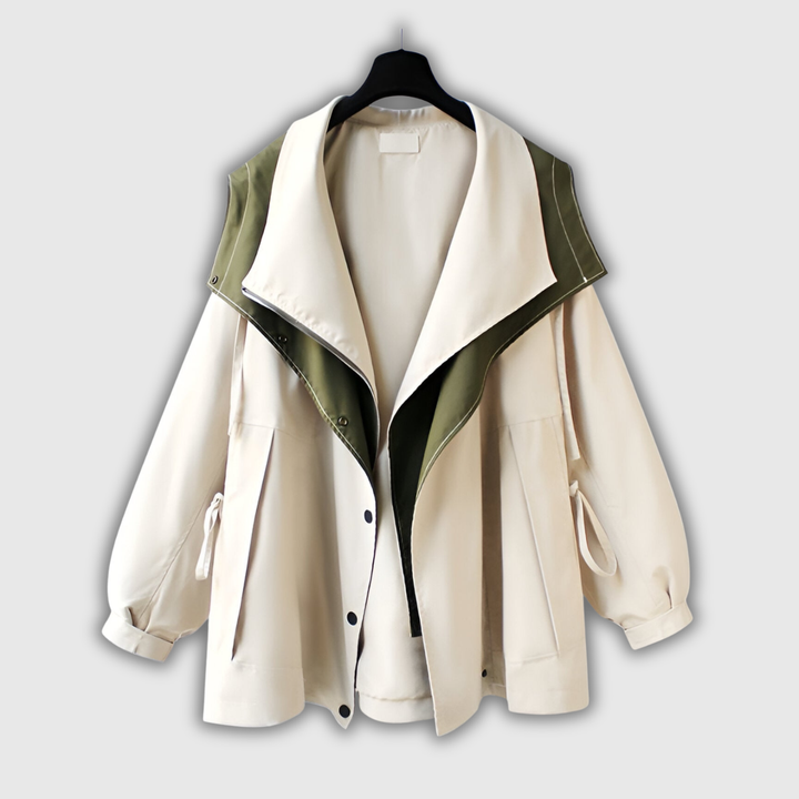 Winifred | Two-Tone Shawl-Collar Windbreaker