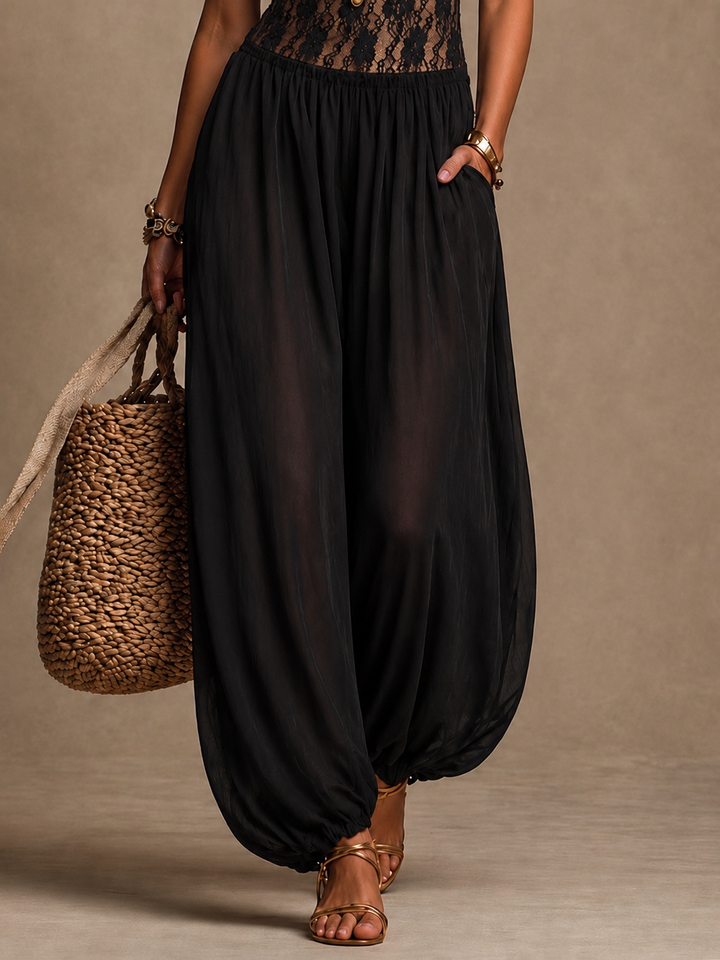Brielle Flowing Lace Halter Jumpsuit detail 3