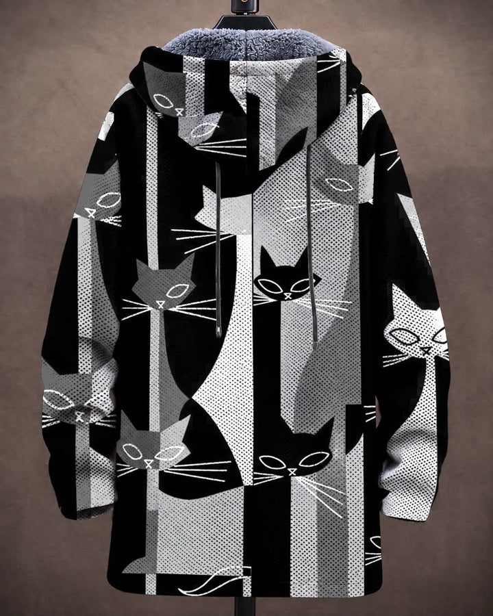 Celeste Modern Cats Hooded Jacket