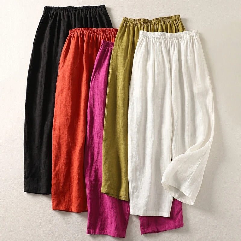 Faye – Cotton Linen Wide-Leg Pants