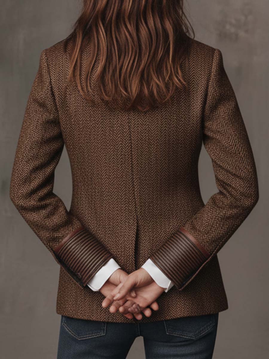 Gisèle | Chevron Print Panelled Blazer