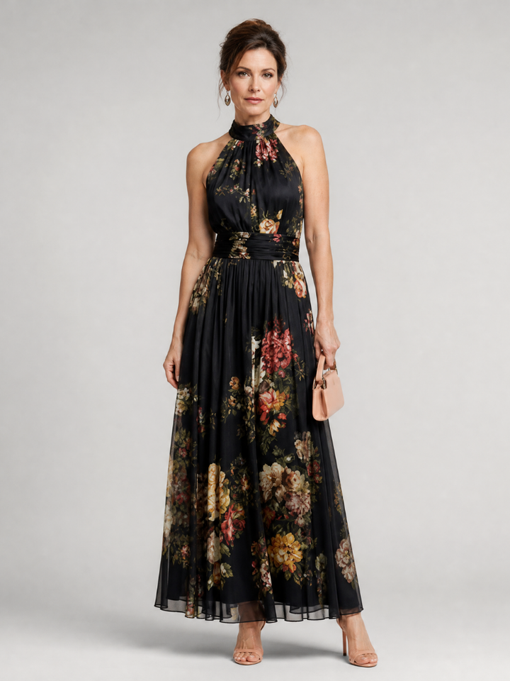 Fior – Floral Halter Neck Midi Dress