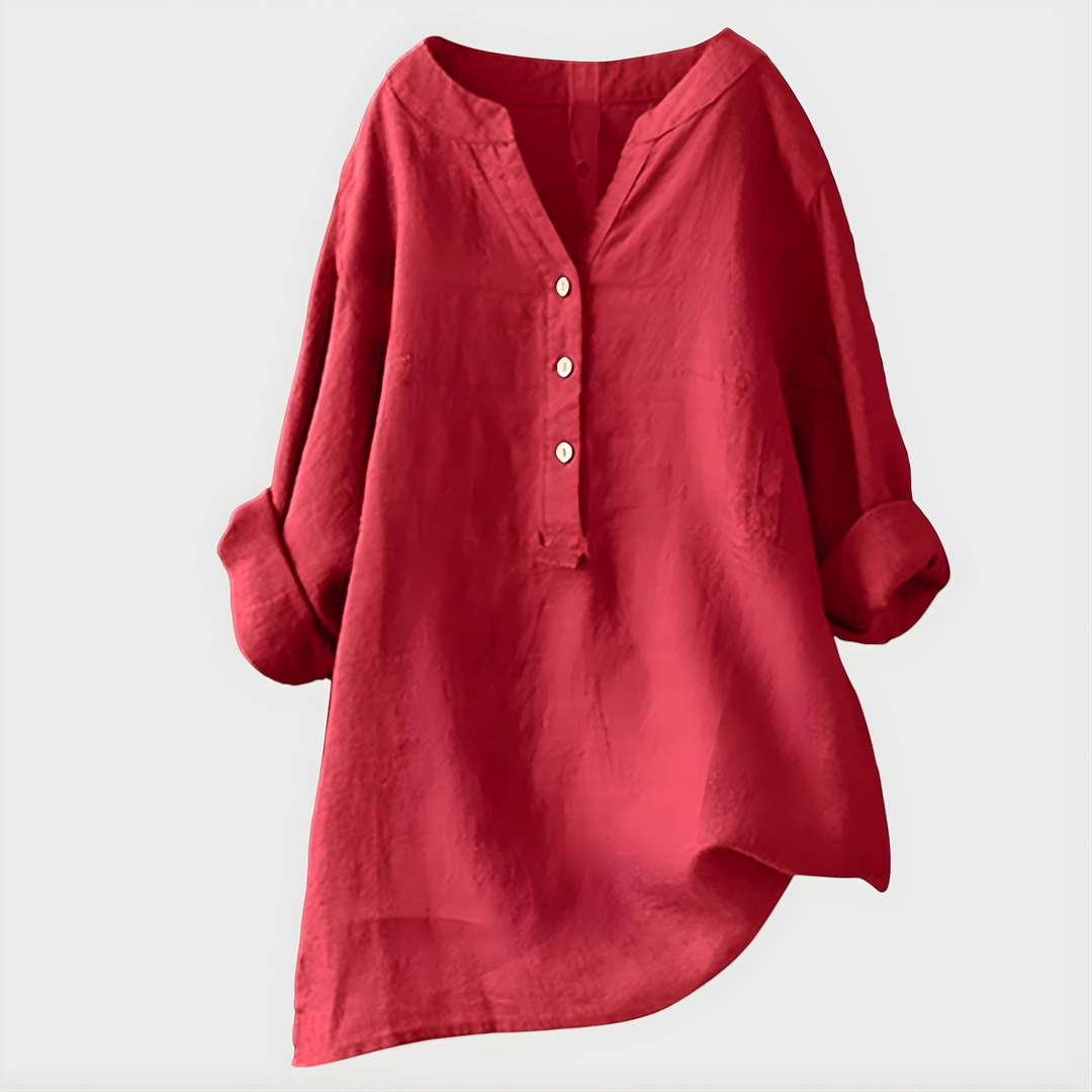 Elara – Elegant V-Neck Blouse