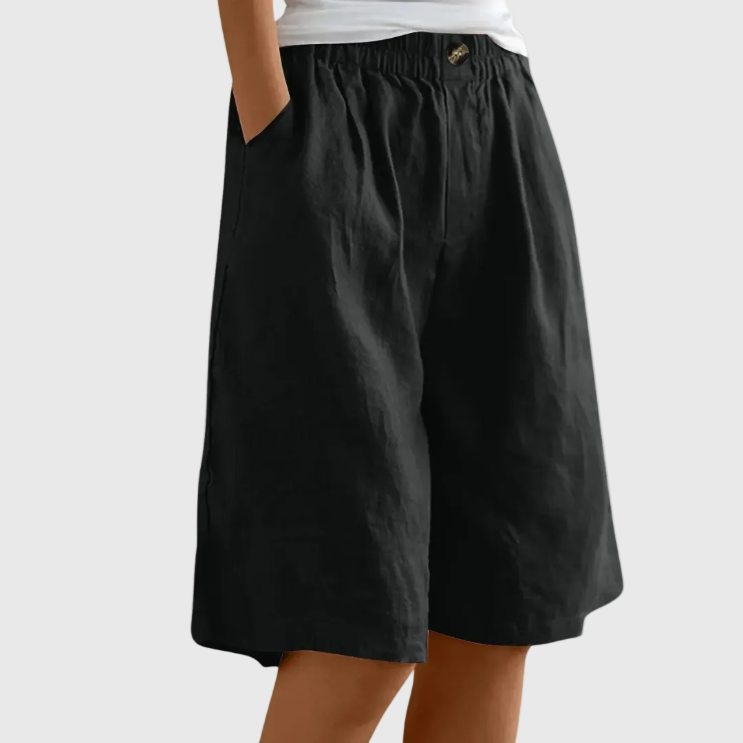 Madeleine – Wide-Leg Elastic Waist Shorts