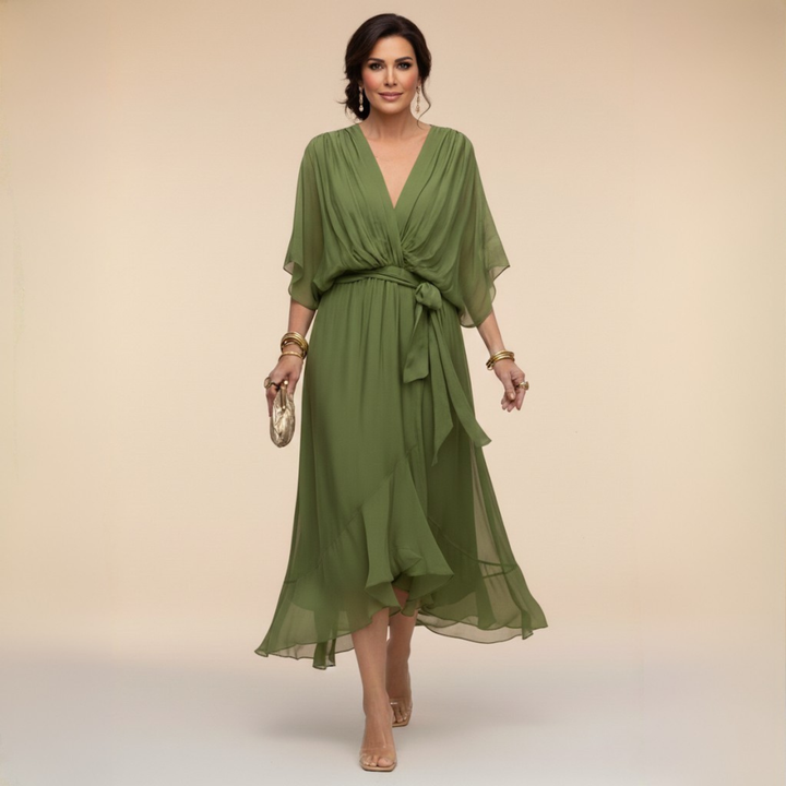 Monica – V-Neck Flowing Dress