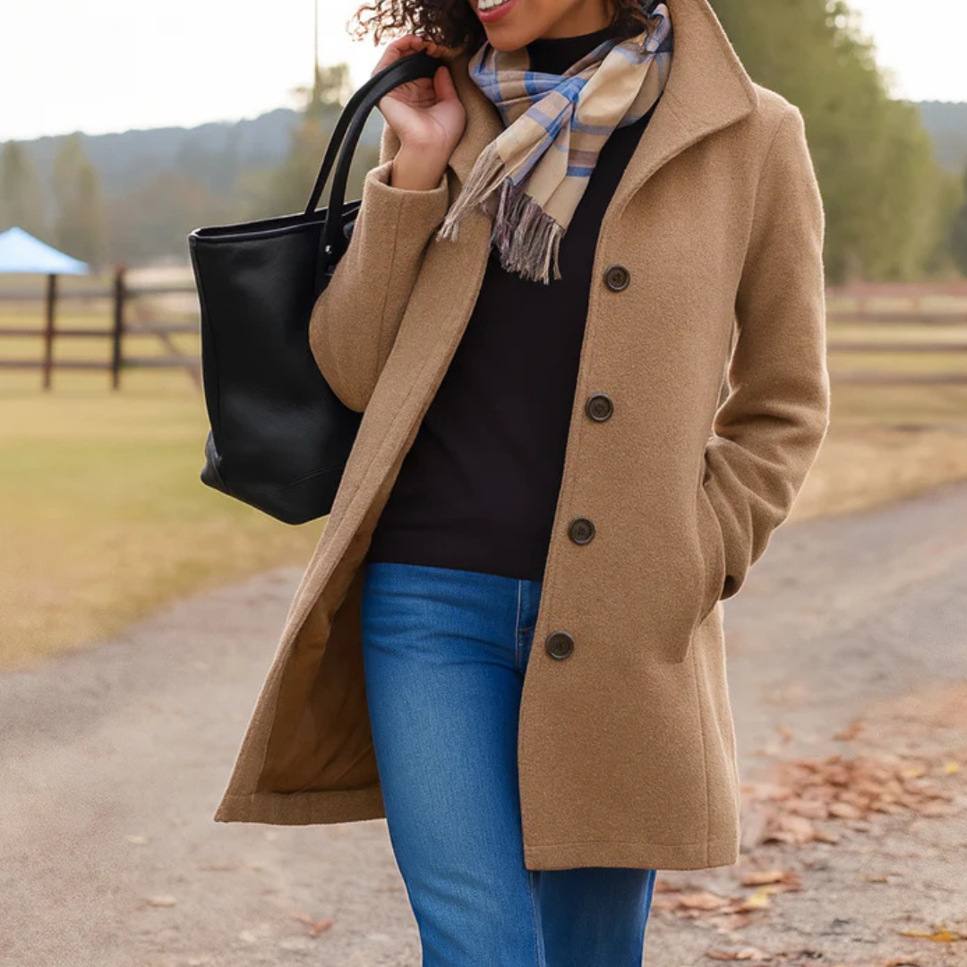 Evelyn | Classic Winter Coat with Button Placket