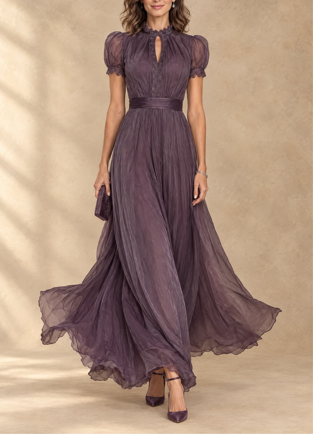Elia Keyhole Maxi Dress - Plum