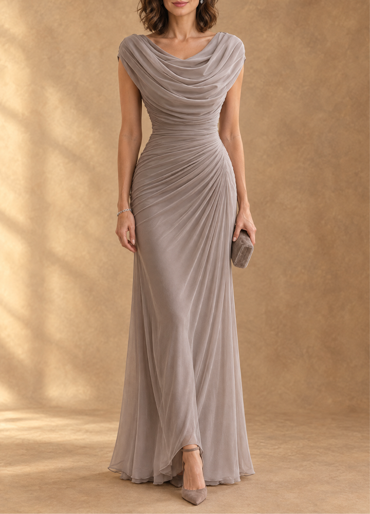 Cynthia Cowl Neck Maxi Dress - Taupe