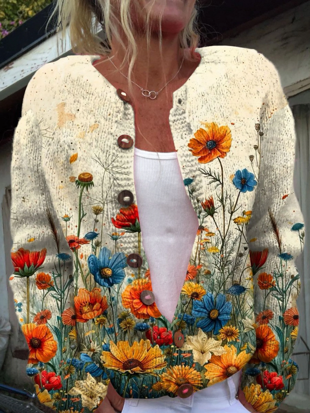 Violet | Wildflower Print Knit Cardigan
