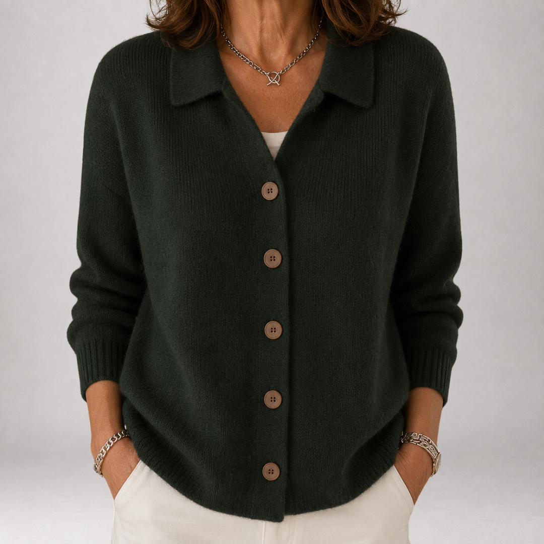 Wrenley Polo Collar Knit Cardigan