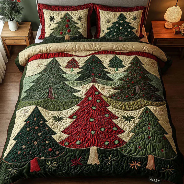 Christmas Forest 3-Piece Quilted Bedding Set