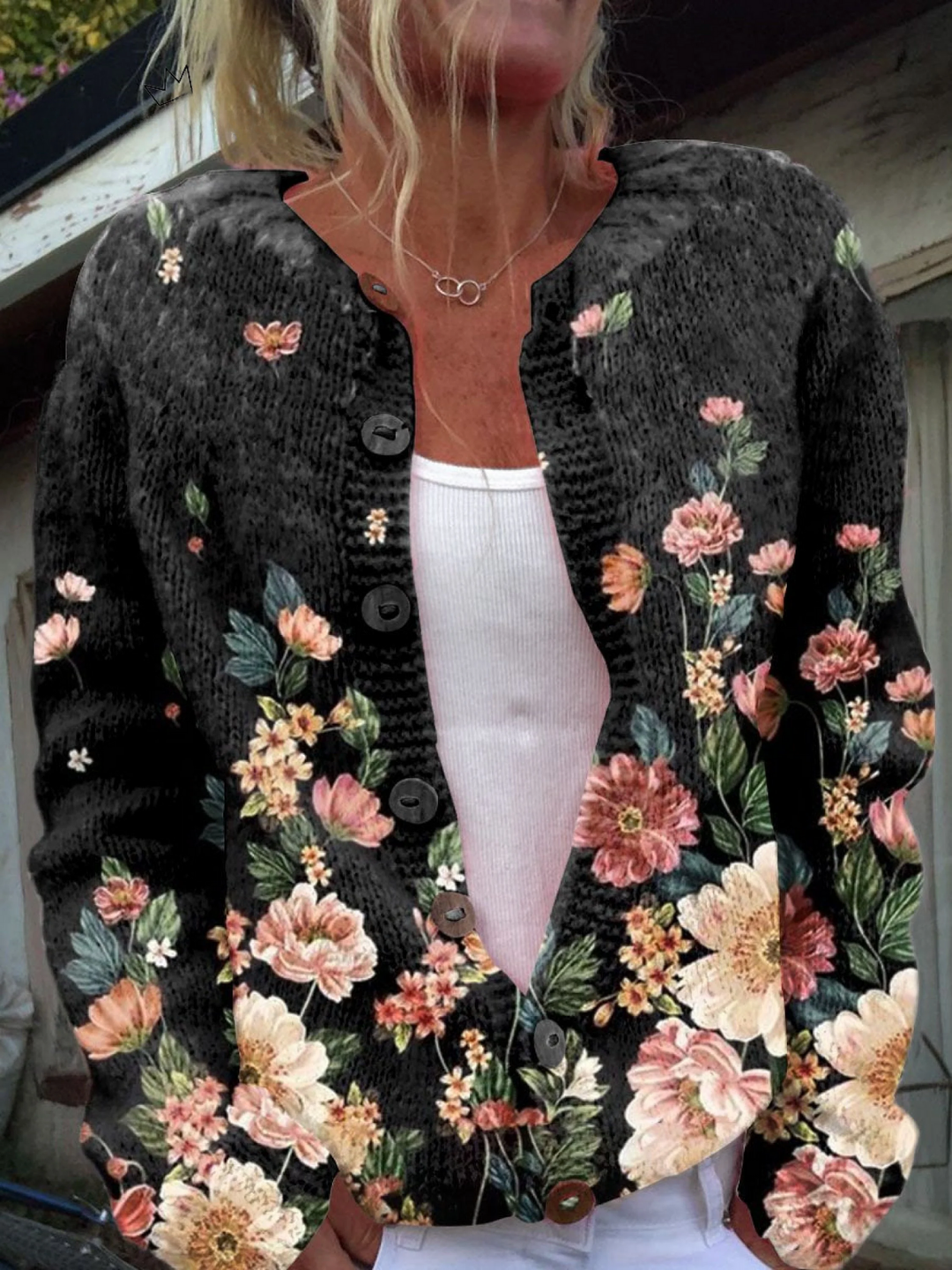 Josephine | Vintage Floral Knit Cardigan