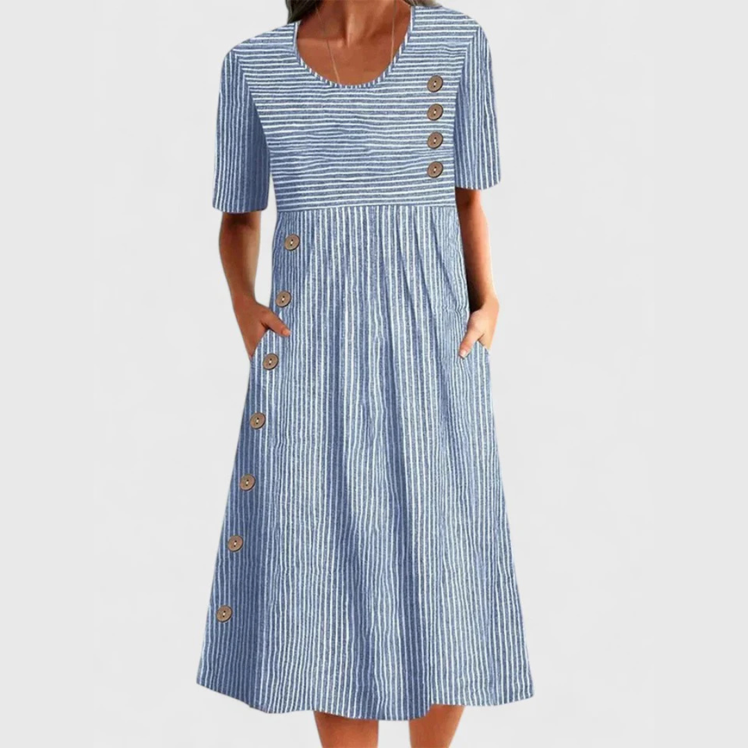 Julia Timeless Striped Midi Dress