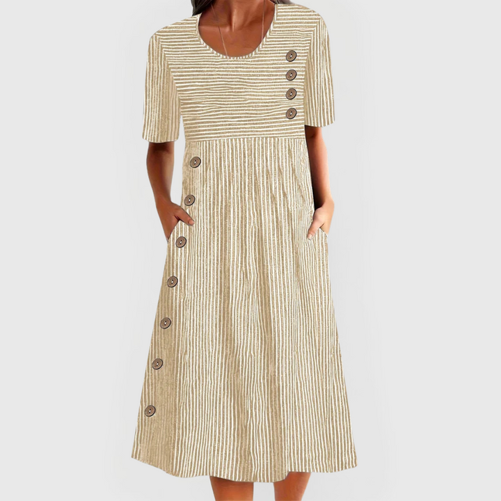 Julia Timeless Striped Midi Dress