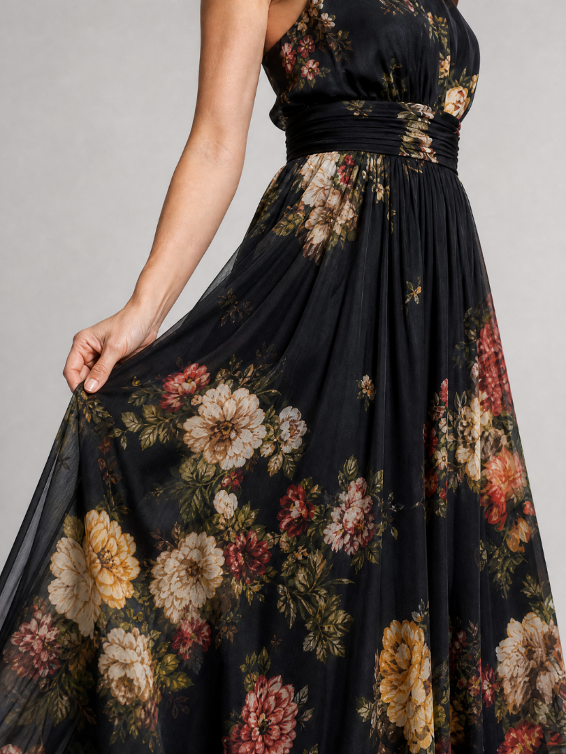 Fior – Floral Halter Neck Midi Dress
