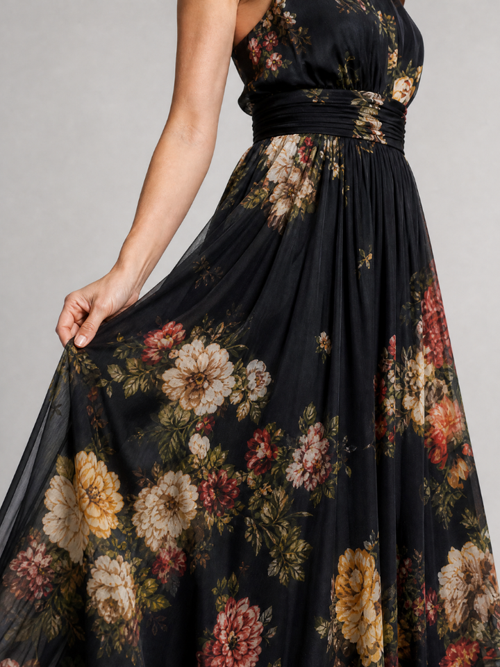 Fior – Floral Halter Neck Midi Dress