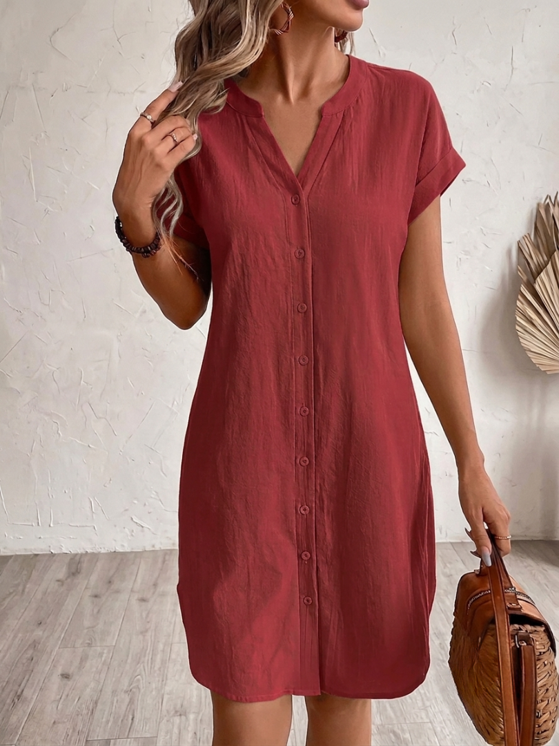 Tess – Linen-Look Shirt Dress