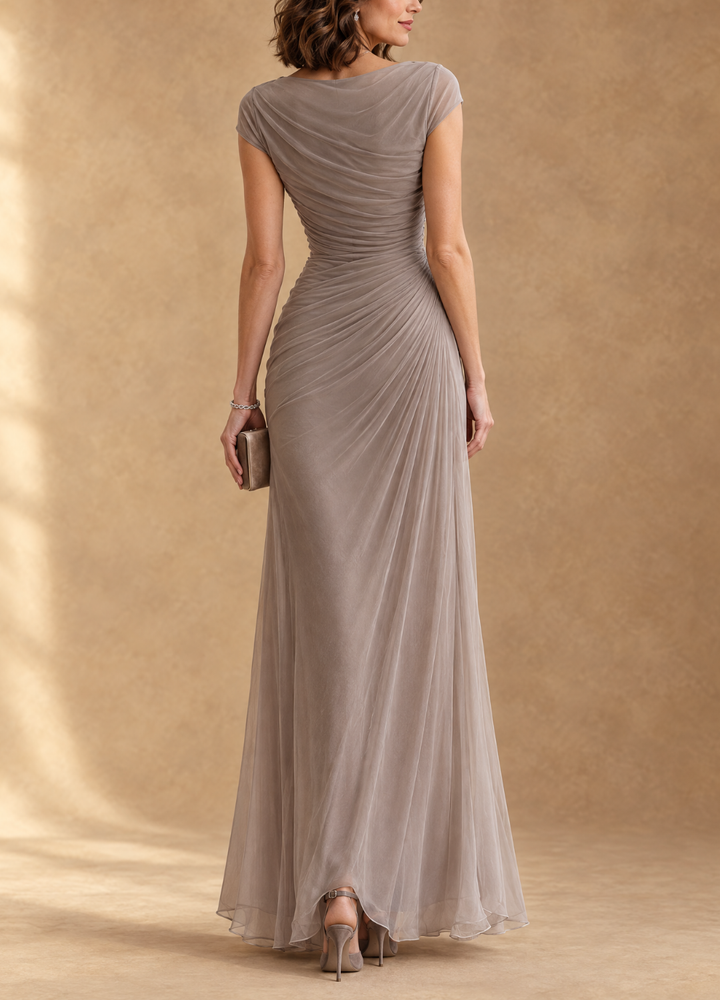 Cynthia Cowl Neck Maxi Dress - Taupe