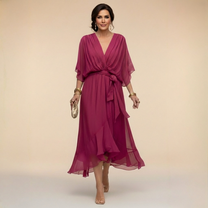 Monica – V-Neck Flowing Dress