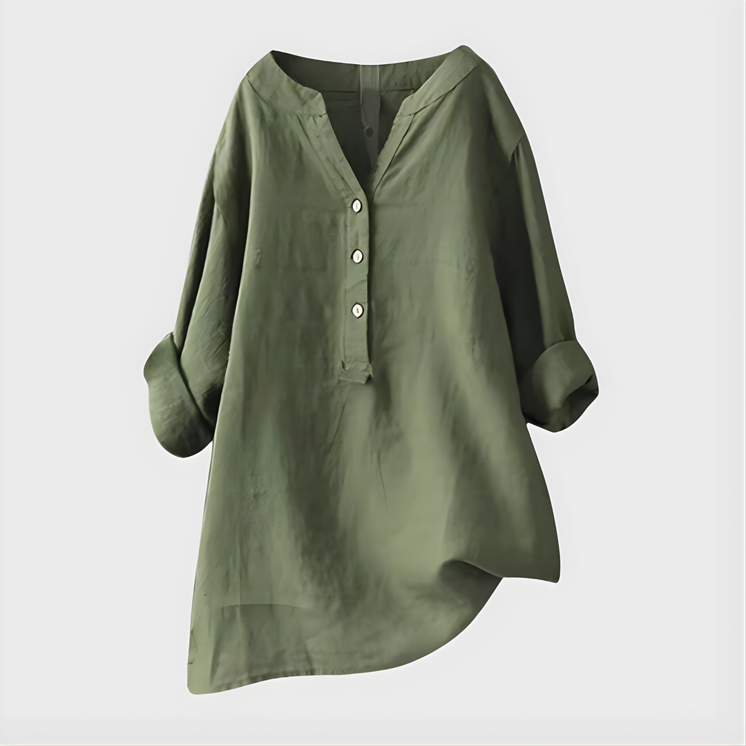 Elara – Elegant V-Neck Blouse