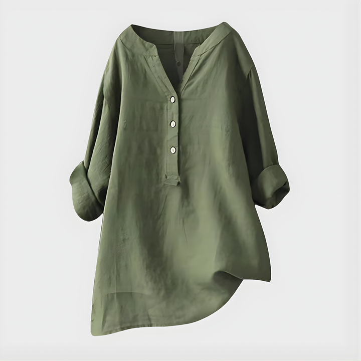 Elara – Elegant V-Neck Blouse