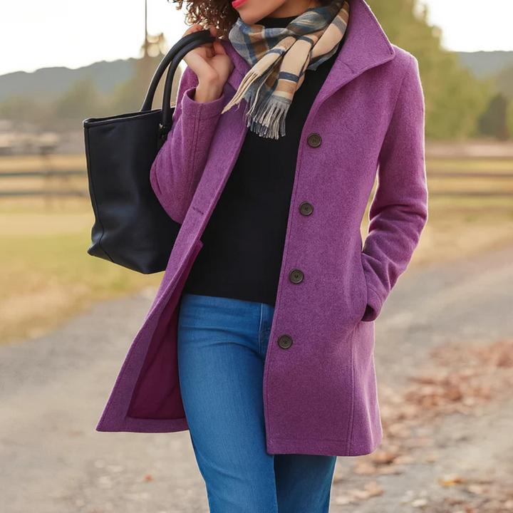 Evelyn | Classic Winter Coat with Button Placket