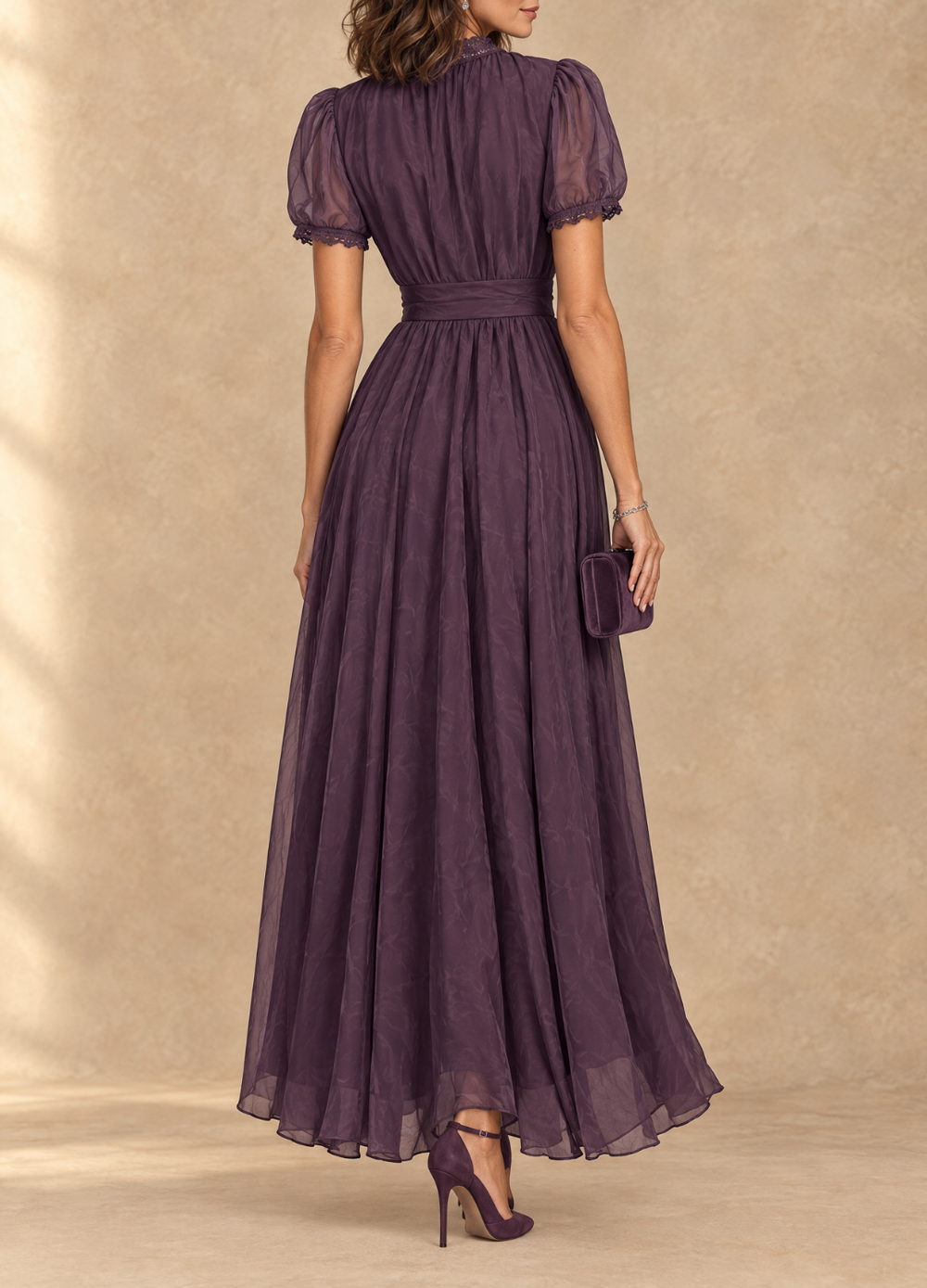 Elia Keyhole Maxi Dress - Plum