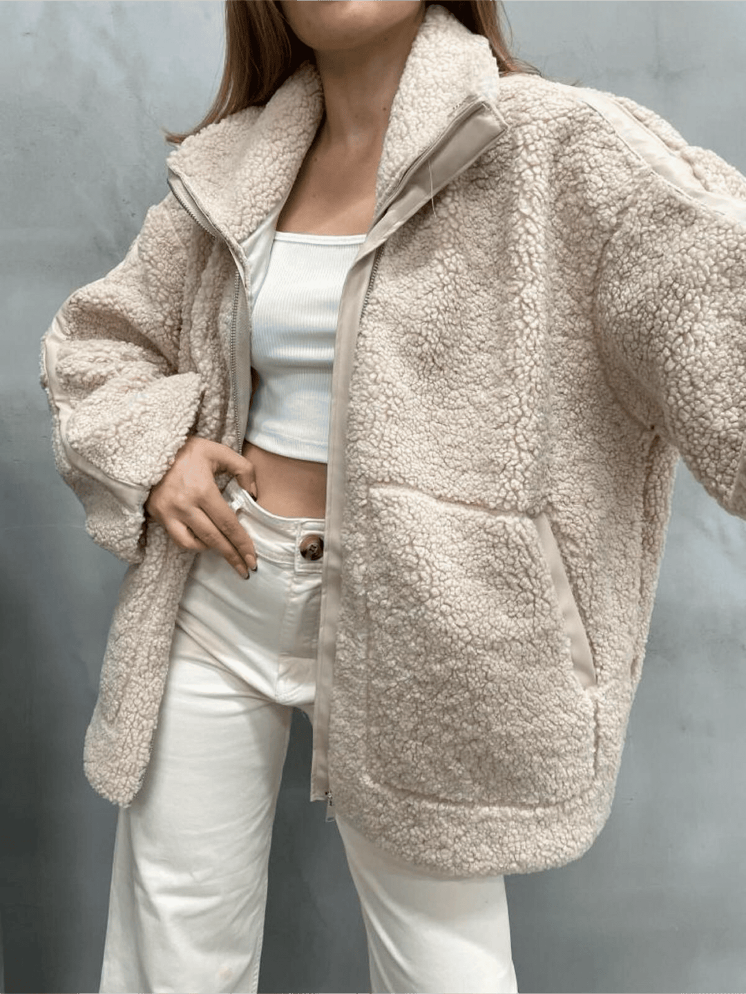 Elsie | Teddy Fleece Zip Jacket