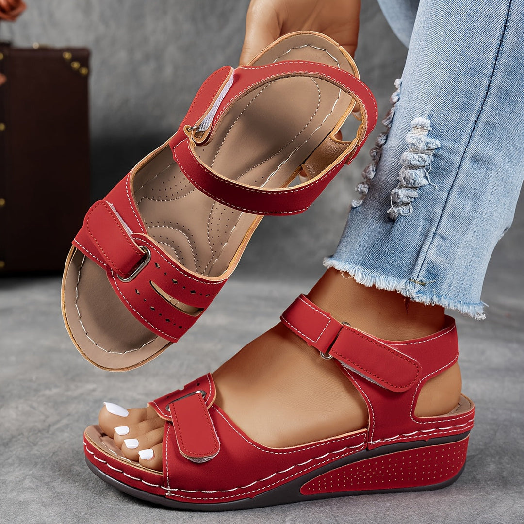 Janet Orthopedic Comfort Flex Sandals - Red