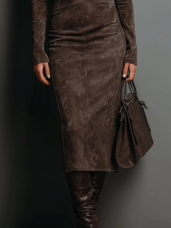 Lorena Long Suede Midi Dress