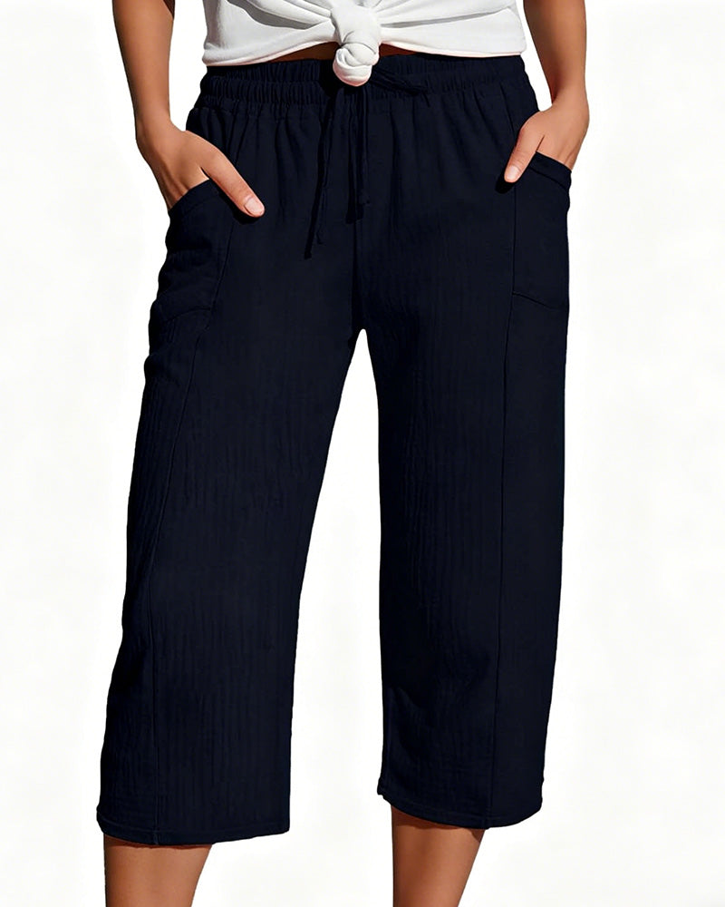 Cleo – Cotton Wide-Leg Cropped Pants