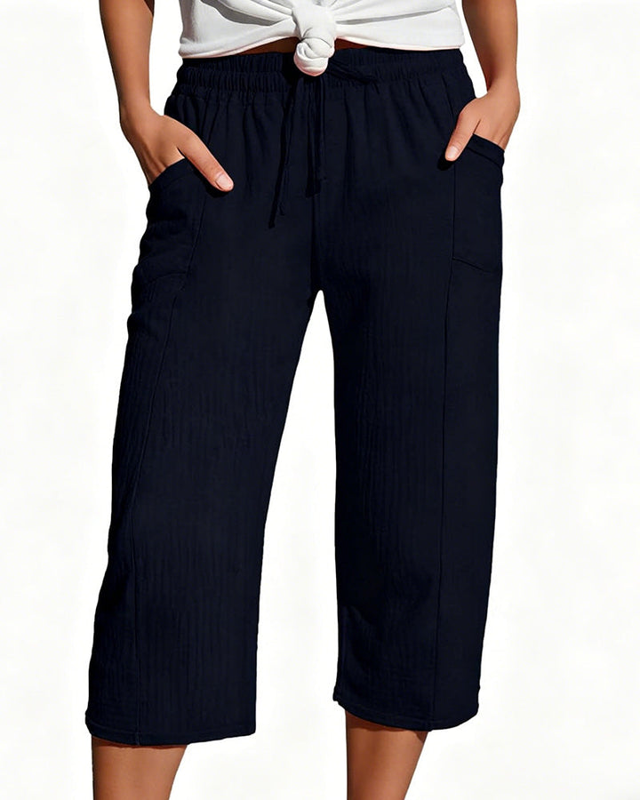 Cleo – Cotton Wide-Leg Cropped Pants