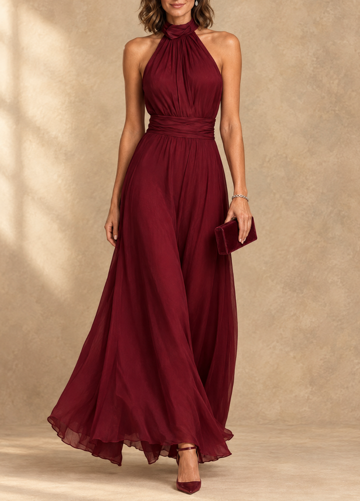 Paula Halter Maxi Dress - Burgundy