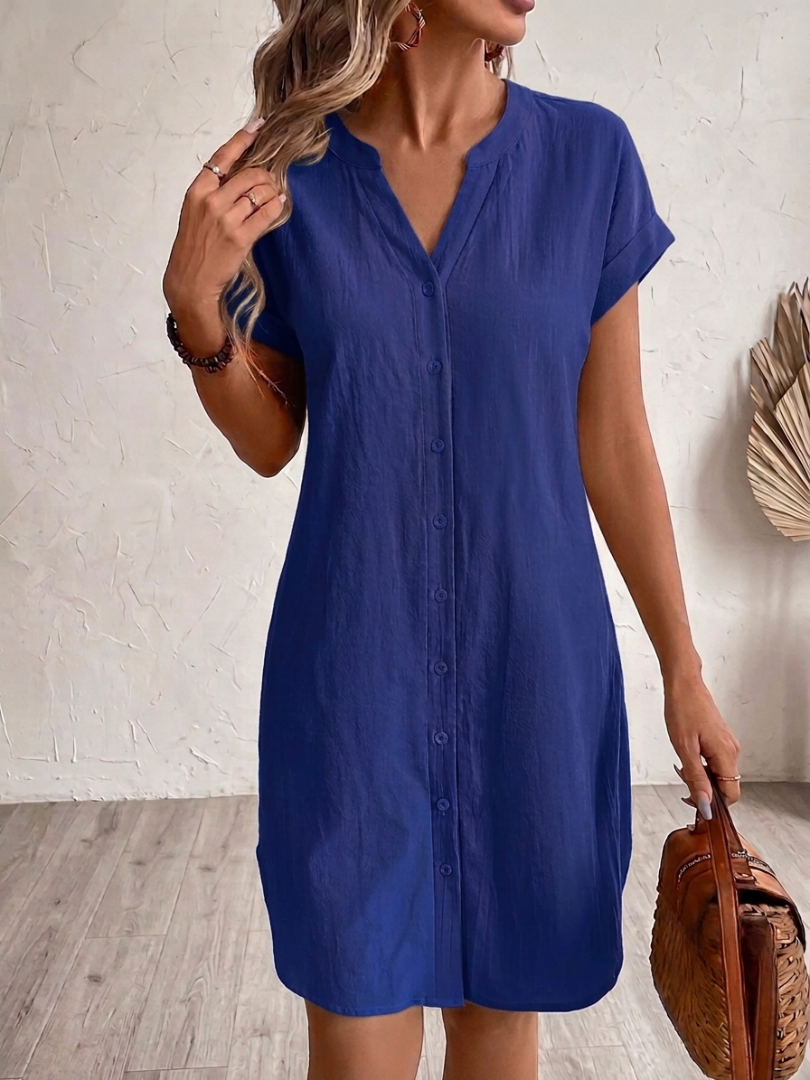 Tess – Linen-Look Shirt Dress