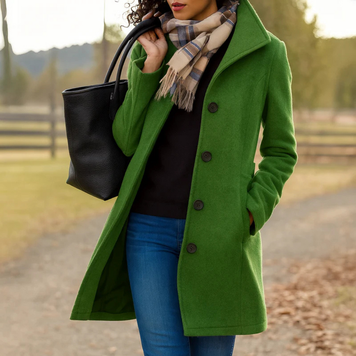 Evelyn | Classic Winter Coat with Button Placket