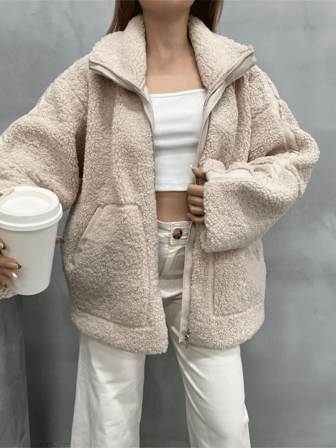 Elsie | Teddy Fleece Zip Jacket